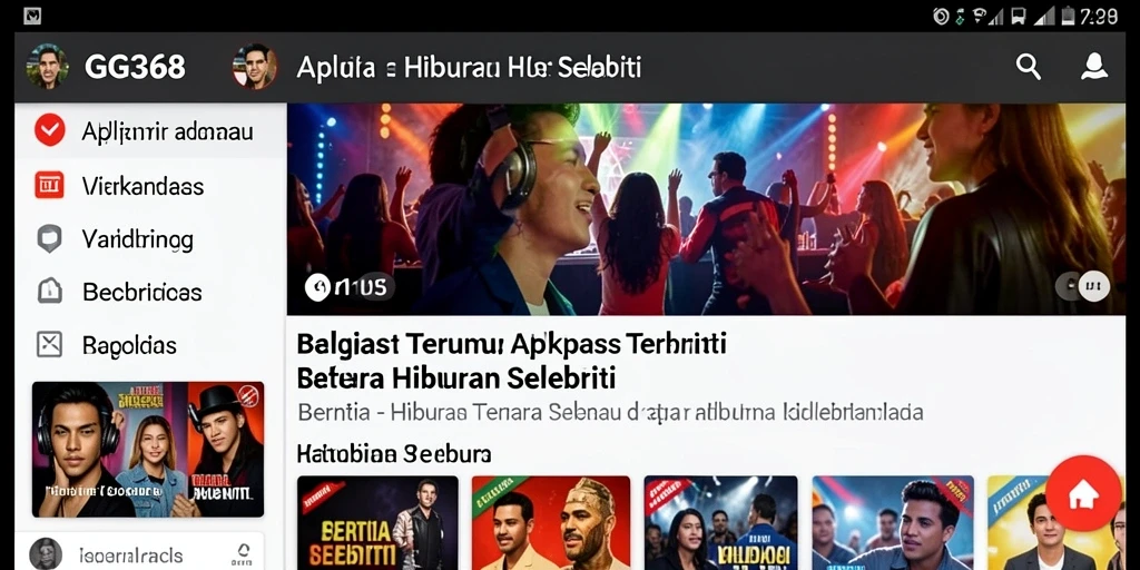 Antarmuka GG368 yang sederhana dan menarik untuk berita hiburan.
