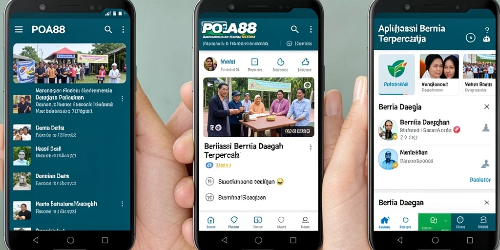 Tampilan antarmuka aplikasi POA88 yang menampilkan berita daerah.