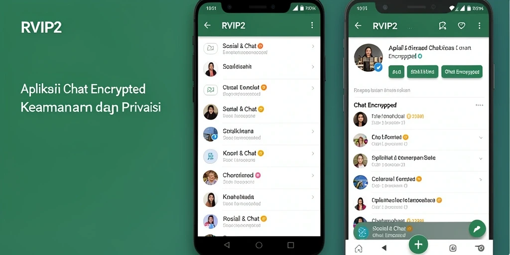 Antarmuka modern dan intuitif RVIP2 untuk chatting aman.