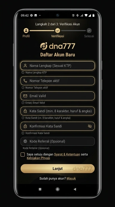 Buat Akun Baru di dna777 Langkah Mudah